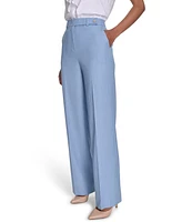Calvin Klein Women's Faux-Denim Mid Rise Wide-Leg Pants