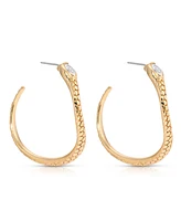 Ettika Serpentina Cubic Zirconia Hoop Earrings