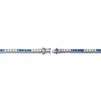 White Gold Plated with Colored Cubic Zirconia Tennis Bracelet