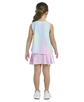 adidas Toddler and Little Girls 2-Piece Printed Tank 3-Stripe Skort Set