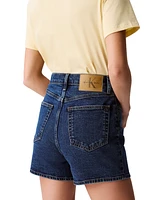 Calvin Klein Jeans Women's High-Rise Midi Denim Shorts
