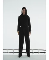 Mango Women's Crop Lapel Suit Jacket