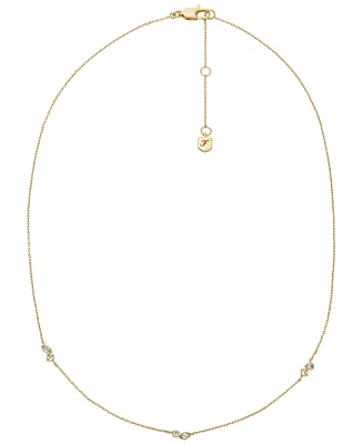 Fossil Gold-Tone Ellis Brass Station Chain Necklace