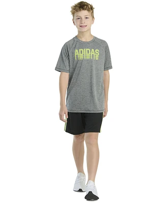 adidas Big Boys Raglan-Sleeve Graphic T-Shirt & 3-Stripe Shorts, 2 Piece Set