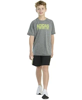 adidas Big Boys Raglan-Sleeve Graphic T-Shirt & 3-Stripe Shorts, 2 Piece Set