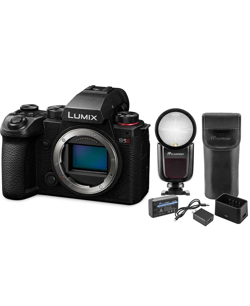 Panasonic Lumix S5II Mirrorless Camera Bundle with Zoom Li-on X R2 Ttl Flash Speedlight