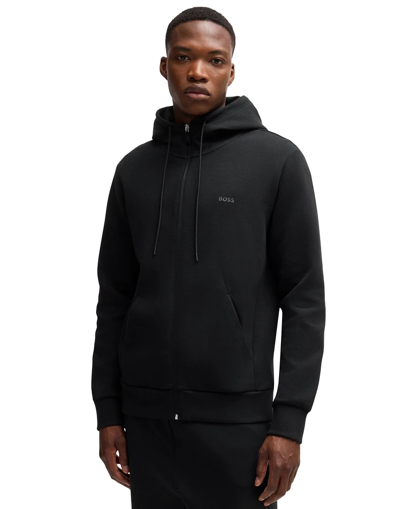 Boss by Hugo Men's Logo Print Zip-Up Hoodie
