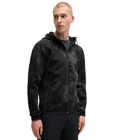 Boss by Hugo Boss Men's Reflective Artwork Zip-Up Hoodie