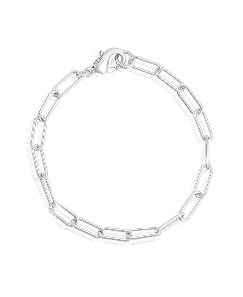 Adornia Tarnish Resistant Silver Chunky Paper Clip Chain Bracelet