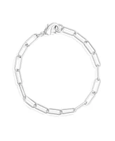 Adornia Tarnish Resistant Silver Chunky Paper Clip Chain Bracelet