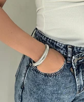 Adornia Silver Texturized Bangle