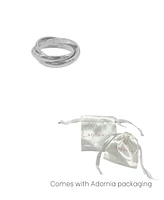 Adornia Tarnish Resistant Silver Interlocking Ring