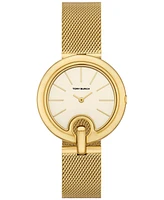 Tory Burch Women's The Pierced Gold-Tone Stainless Steel Mesh Bracelet Watch 36mm