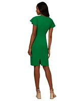 Adrianna Papell Women's Surplice-Neck Flutter-Sleeve Dress