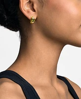 Michael Kors 14K Gold-Plated Brass Oval Stone Hoop Earrings