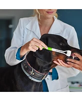 P.t. Supply Co. Triple-Sided Pet Toothbrush Kit, Eco-Friendly Wheat Straw Material for Dogs and Cats