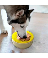 P.t. Supply Co. Yellow Small Pineapple-Shaped Silicone Pet Bowl with Non-Slip Suction Base