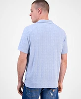 Guess Men's Spencer Printed Short Sleeve Button-Front Camp Shirt
