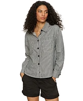 Sanctuary Women's Ivy Striped Cotton Button-Front Shirt