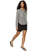 Sanctuary Women's Ivy Striped Cotton Button-Front Shirt