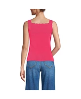 Lands' End Women's High Retention Square Neck Tank Sweater - Set Top