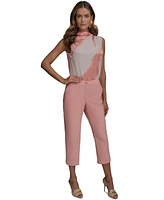 Donna Karan New York Petite Cropped Straight-Leg Mid-Rise Pants