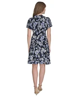 Tommy Hilfiger Women's Floral-Print Flutter-Sleeve Dress