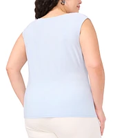 Vince Camuto Plus Draped Cross-Neck Sleeveless Top