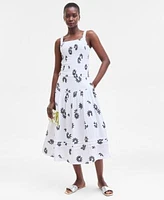 On 34th Womens Cotton Gauze Smocked Tank Tiered Midi Skirt Exclusively At Macys