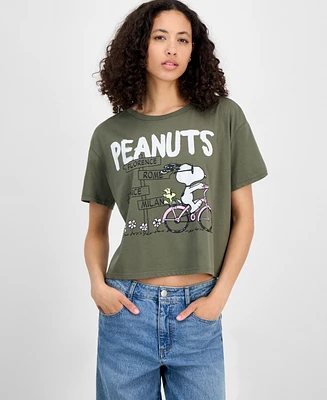 Grayon Threads, The Label Juniors' Snoopy Bike T-Shirt
