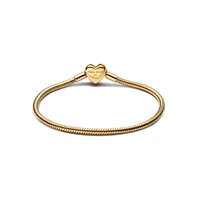 Pandora 14K Gold-Plated Sparkling Infinity Heart Clasp Snake Chain Bracelet