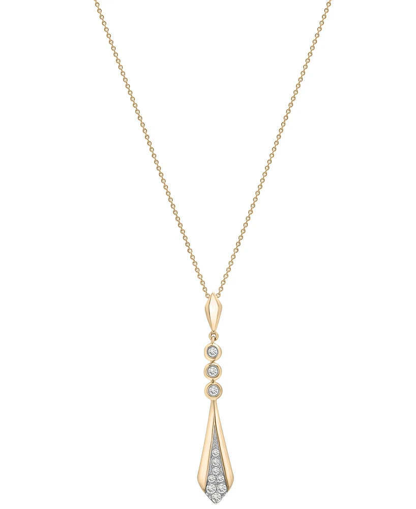 Wrapped in Love Diamond Flare Linear 18" Pendant Necklace (1/4 ct. t.w.) in 14k Gold, Exclusively at Macy's
