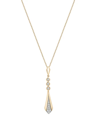 Wrapped in Love Diamond Flare Linear 18" Pendant Necklace (1/4 ct. t.w.) in 14k Gold, Exclusively at Macy's
