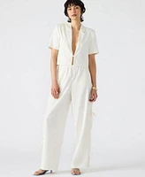 Steve Madden Womens Fia Short Sleeve Blazer Fia Side Tie Wide Leg Pants