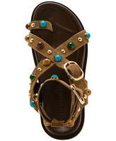 Steve Madden Women's Linear Embellished Strappy Footbed Sandals
