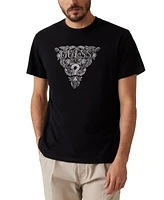 Guess Men's Embroidered Floral Logo Graphic T-Shirt