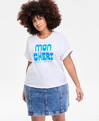 On 34th Trendy Plus Mon Cheri Graphic T-Shirt, Exclusively at Macy's