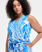 I.n.c. International Concepts Plus Printed Tie-Waist Jumpsuit, Exclusively at Macy's