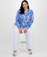 I.N.C. International Concepts Plus Size Printed Shirt Skinny Pants Exclusively At Macys