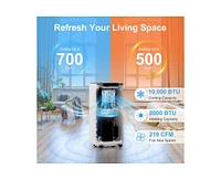 6000-btu Doe (115-Volt) White Vented Portable Air Conditioner with Heater and Remote Cools 450-sq ft