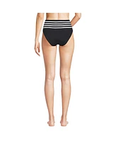 Lands' End Women's Smoothing High Waisted Bikini Bottom with Piping