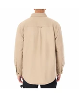 Smith's Workwear Men's Sherpa-Lined Stretch-Canvas Snap Shirt-Jacket