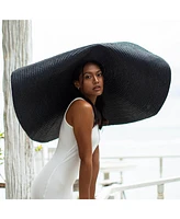 Solana Oversized Straw Hat In Black