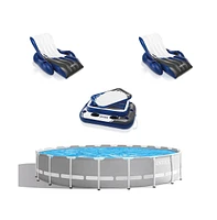 Intex Prism Frame 20ft x 52in Above Ground Pool, Lounger Float (2 Pack) & Cooler