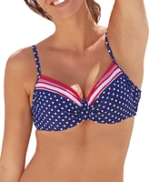 Lascana Women's Striped Polka Dot Underwire Bikini Swimsuit Top