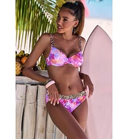 Lascana Women's Leopard Cheetah Floral Underwire Bikini Swimsuit Top