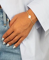 By Adina Eden Pave Outline Four Leaf Clover Cubic Zirconia Bracelet