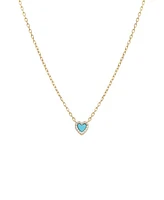 By Adina Eden Mini Pave Colored Gemstone Heart Pendant Necklace