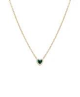 By Adina Eden Mini Pave Colored Gemstone Heart Pendant Necklace