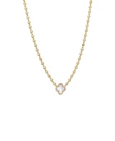 By Adina Eden Pave Outline Four Leaf Clover Cubic Zirconia Necklace